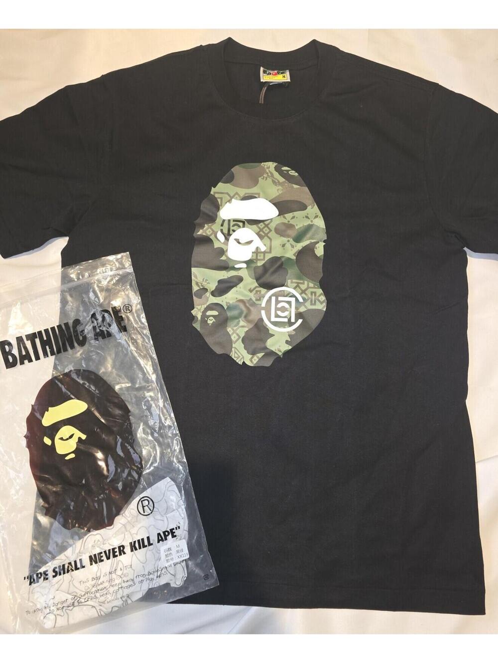A Bathing Ape Ape Head Logo Graphic Cotton Shirt Mens Medium